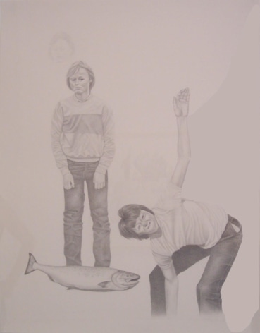 drawing of two boys and a fish