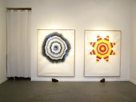 Shaun O'Dell, geometric abstracts on gallery wall