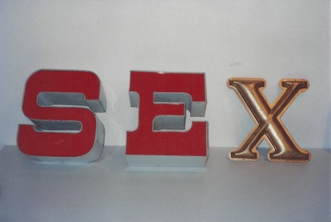 colored letters spelling out 'sex'