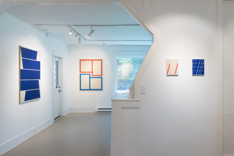 Alain Biltereyst, gallery view of several geometric abstract paintings