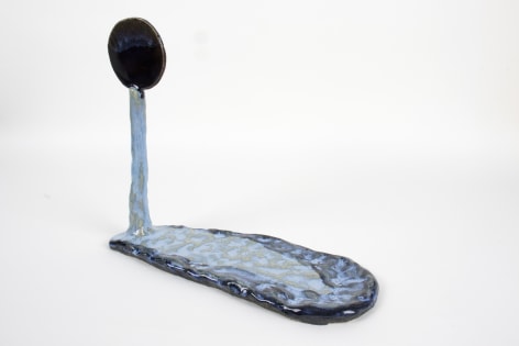 Small bluish abstract sculpture