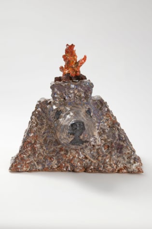 Ceramic pyramid in the shape of a dog's head