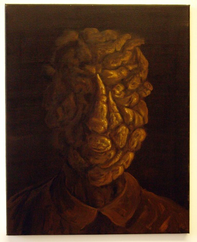 Dark portrait of man with distorted face