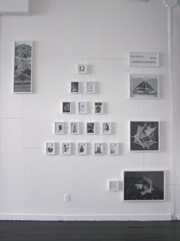 Xerox collages mounted in a triangle