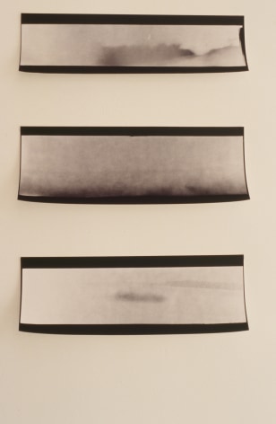 closeup of three black and white landscape shots