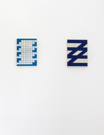 Alain Biltereyst, two small geometric paintings
