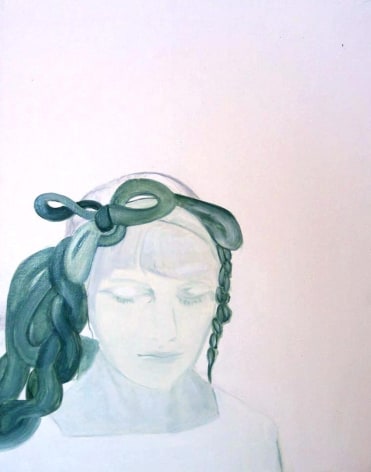 Painting of girl with braided hair
