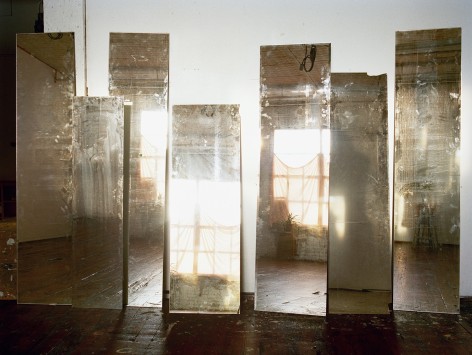 Photo of mirrors reflecting sunlight in studio