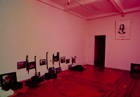 Gallery view with red lighting
