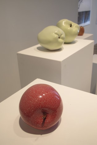 Closeup of apple sculpture
