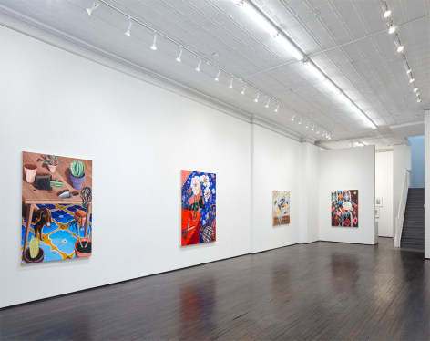Nikki Maloof gallery view featuring several large oil paintings