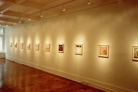 Installation view of abstracts, framed
