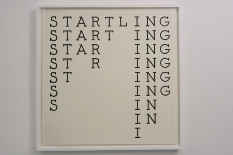 Tauba Auerbach, typography piece reading 'startling'