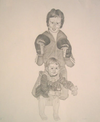 drawing of a boy with boxing gloves