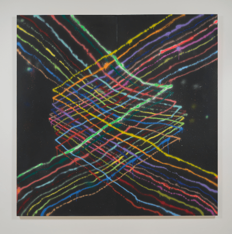 Alicia McCarthy Untitled, 2021 Latex and spray paint 96 x 96 inches