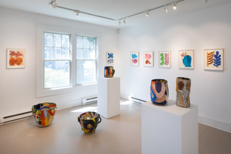 Installation view of group show featuring Roger Herman and Emma Kohlmann
