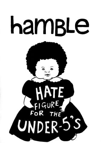 Poster of doll, reading 'humble hate figure for the under-5's'