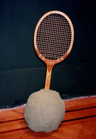 Tennis racket sculptural piece