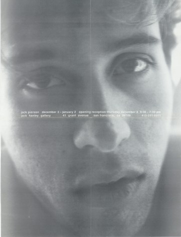 exhibition poster, closeup of man's face