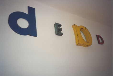 Closeup of colored letters