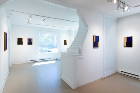 Install view of several abstract pieces