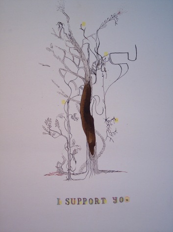 Image of tree, reading ' I support you'