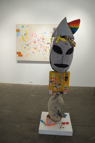 Installation view of Whitmarsh painting and sculpture
