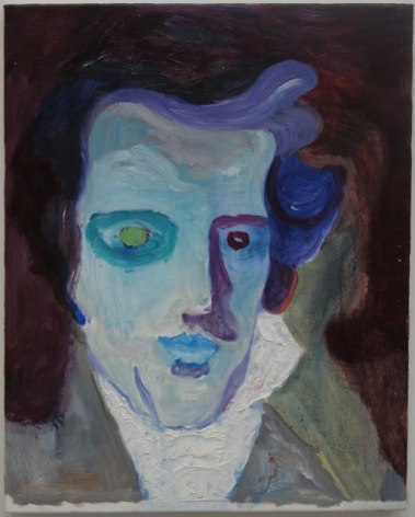 Portrait painting, dark blue face