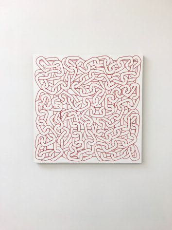Individual view of Tessa Perutz's 'Chain Painting (White / Red)'