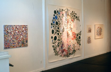 Installation view of various abstracts