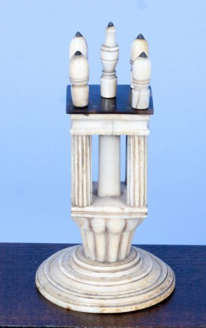 Rare and Possibly Unique Whalebone Set of Pick Wicks on Stand, American Mid 19th Century