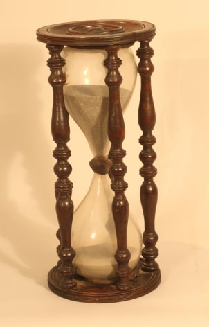Extremly Large 18th century Hour Glass with Turned Stretchers