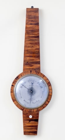 Rare and Probably Unique Mercury Wheel Barometer with a Wood Specimen Case dated October 15, 1833