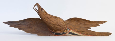 Carved and Painted Spread Wing Eagle with Three Carved Stars in Banner, By John Haley Bellamy Circa 1880