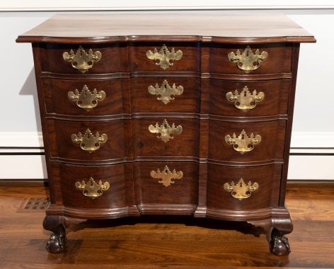 Chippendale Carved Mahogany Block -  Front Chest of Draws, Boston, circa 1760
