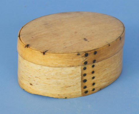 Small Oval Whalebone Ditty Box With Wonderful Deep Patina, American Mid 19th Century