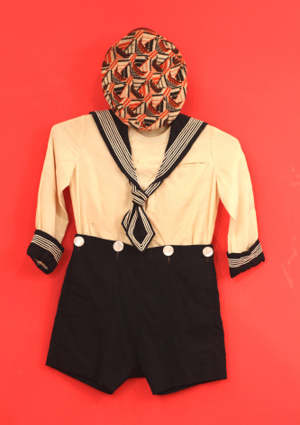 Young Boy's Sailor Suit with Colorful Hat