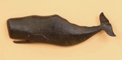 Carved and Painted Sperm Whale by Clark Voorhees