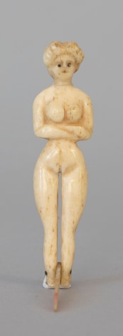 Small Whale Ivory Nail Pick in the Form of a Naked Woman. Mid-19th Century