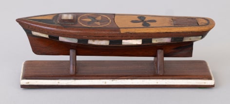 Attractive Small Puzzle Box in the Form of a Ship's hull American or English, circa 1870