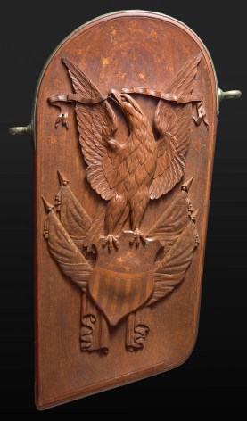 A Pair of Carved Mahogany Ship's Gangway Boards Attributed to John Hale Bellamy circa 1865