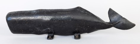 Cast Iron Sign in the shape of a Sperm whale signed &quot;Baker New Bedford&quot; circa 1840