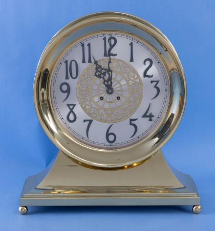 Chelsea Clock co., Chelsea 12 Inch Special Grand Dial Base and Ball Ships Bell Clock #34710 Jan. 17, 1908