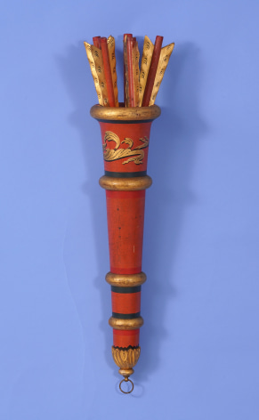 Carved and Turned, Decorative Object in the form of a Quiver with Arrows