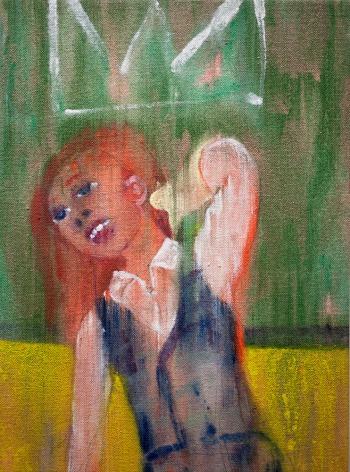 Danny Licul Sock Puppet Presentation (#31), 2013 Acrylic and oil on canvas 12 x 9 in. / 30.5 x 22.9 cm.