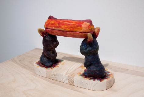 mariano ching bunnies and hot dog sculpture