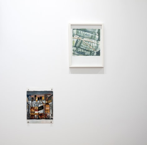 Walter Robinson money and booze paintings