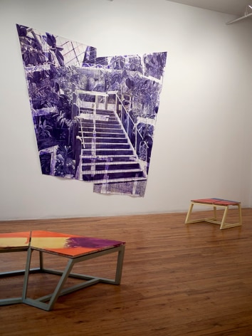 Bj&ouml;rn Meyer-Ebrecht Uprising installation view of drawings and wood platforms