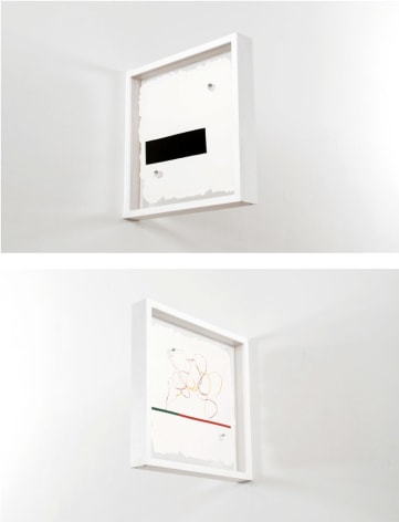 Richard Tuttle Fluidity of Projection, 2008 Double-sided screenprint on handmade paper, with die-cut and deckle edges in a wall- mountable frame 15 x 15 1&frasl;4 x 2 1&frasl;8 in. / 38.1 x 38.7 x 5.3 cm. Edition of 30