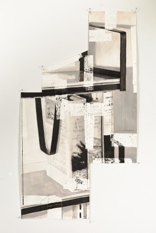 Bj&ouml;rn Meyer-Ebrecht Untitled (Bookshelves), 2016 Ink and tape on paper 53 1/4 x 29 in. / 135 x 74 cm.